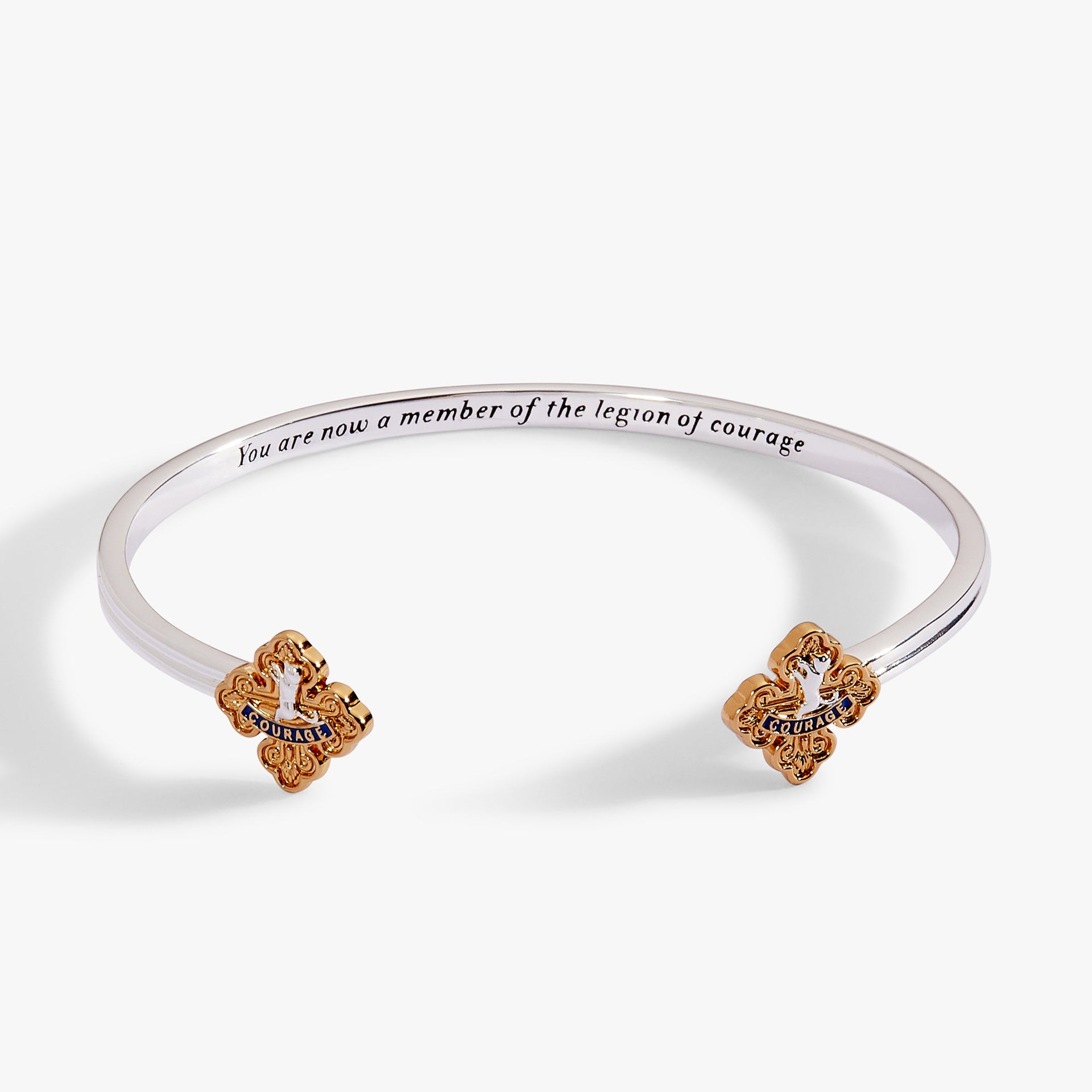 Two-tone silver and gold Cowardly Lion cuff bracelet from The Wizard of Oz collection