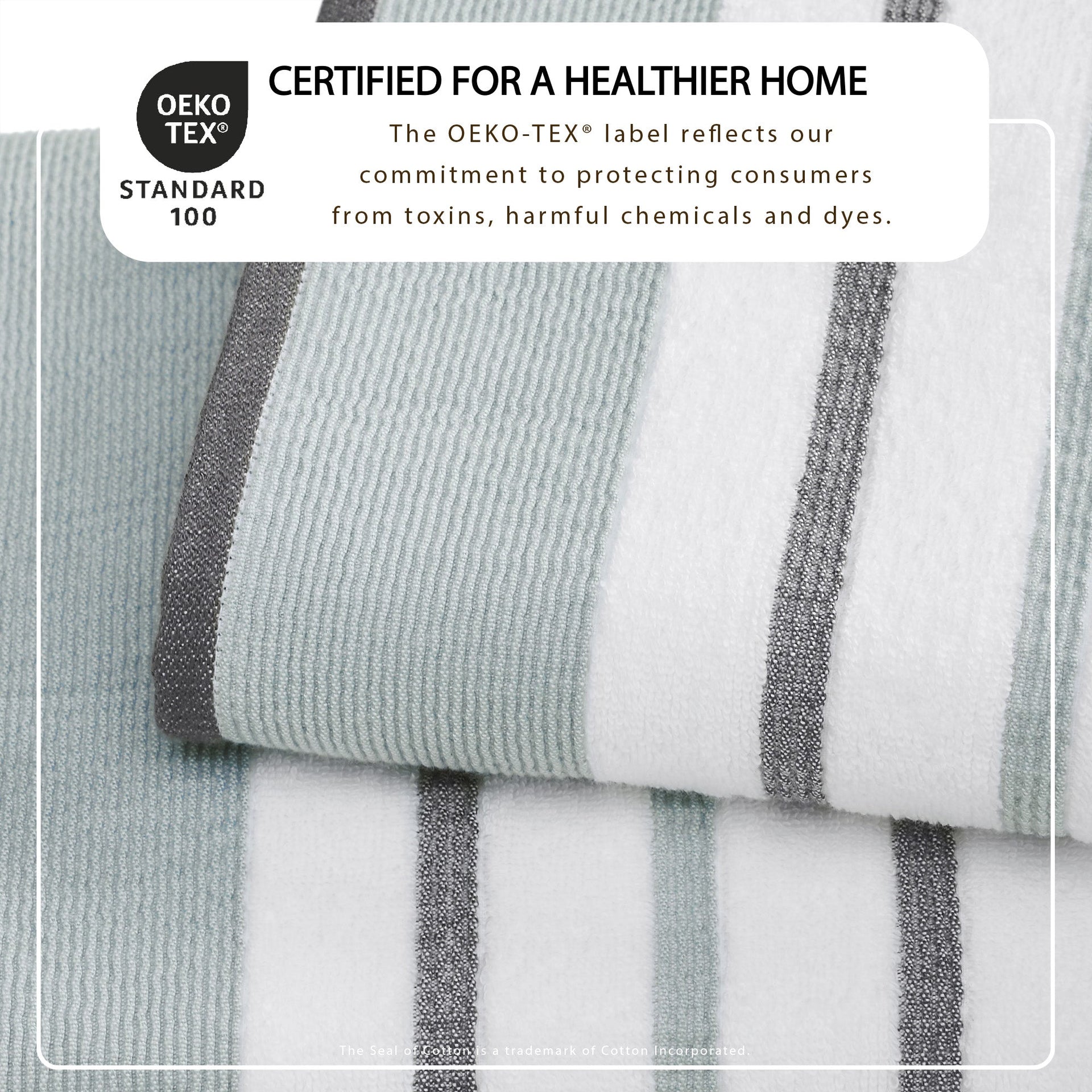 Decorative Cotton Stripe Bath Towel Set - Noelle Collection