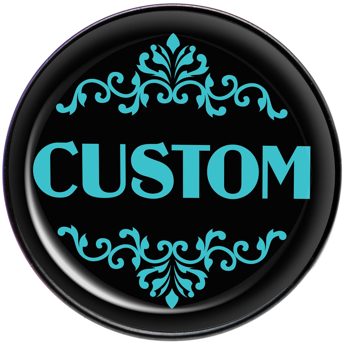 Custom Teal Personalized Name Black Barbell Tongue Ring