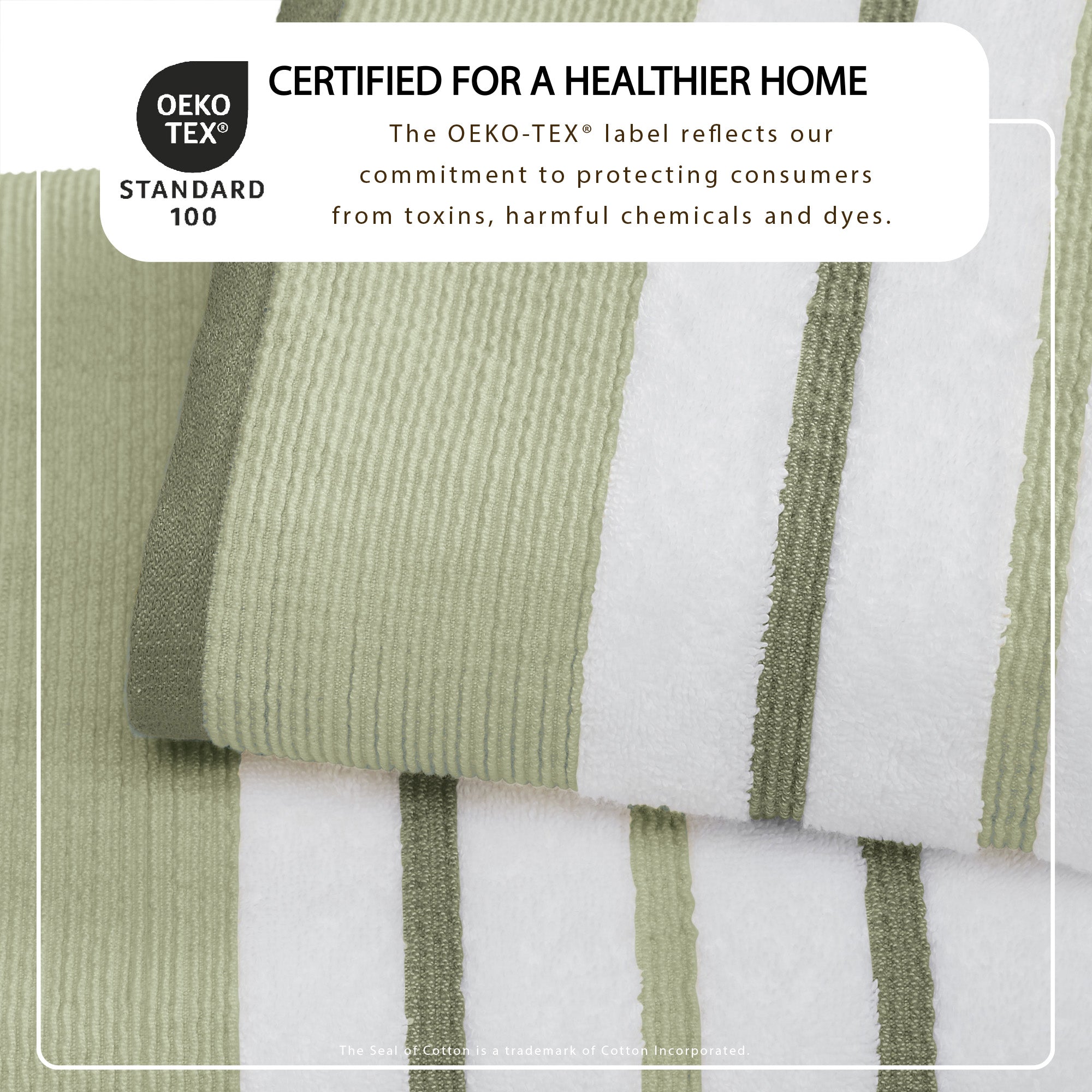 Decorative Cotton Stripe Bath Towel Set - Noelle Collection