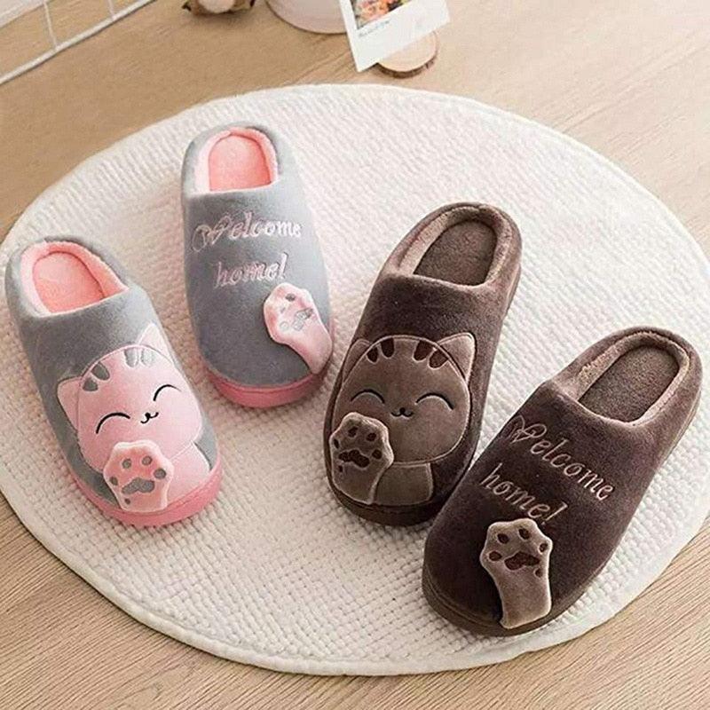 Women's Cozy Knit House Slippers with Memory Foam, Pink & Grey
