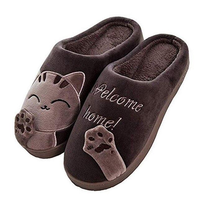 Women's Cozy Knit House Slippers with Memory Foam, Pink & Grey