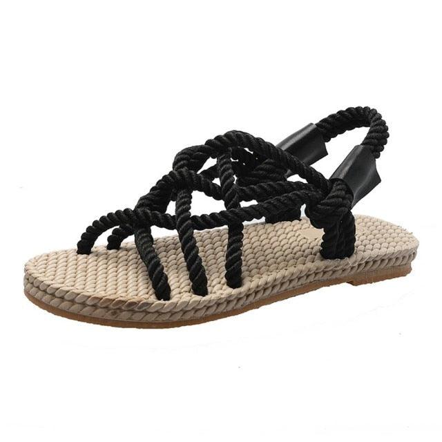 Braided Rope Sandals with Arch Support for Travel and Beach