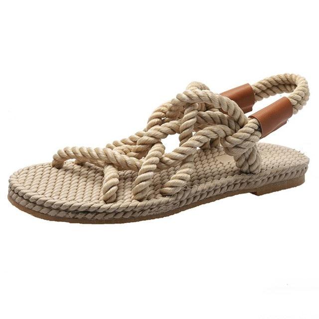 Braided Rope Sandals with Arch Support for Travel and Beach