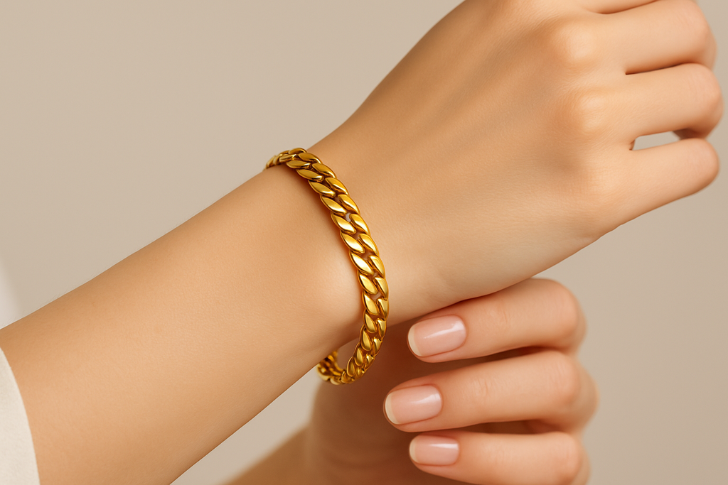 Hypoallergenic Gold Chain Bracelet - Nickel Free Stainless Steel Jewelry for Sensitive Skin