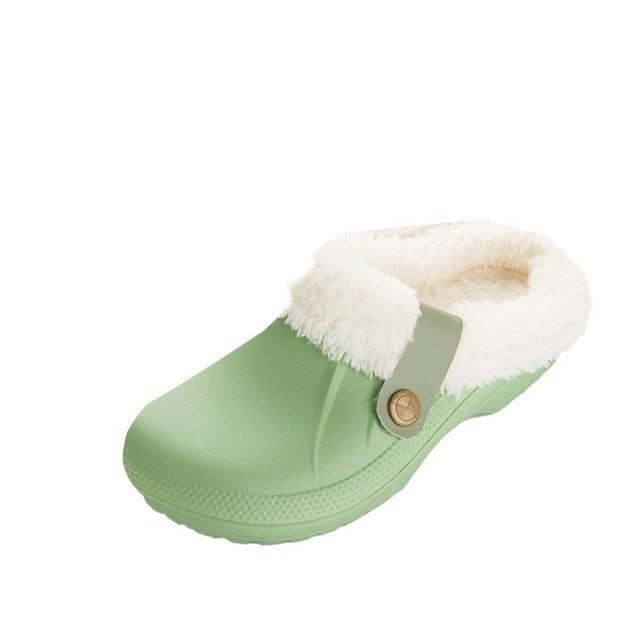 Unisex Waterproof Plush Lined Clogs - Warm Indoor Winter Slippers