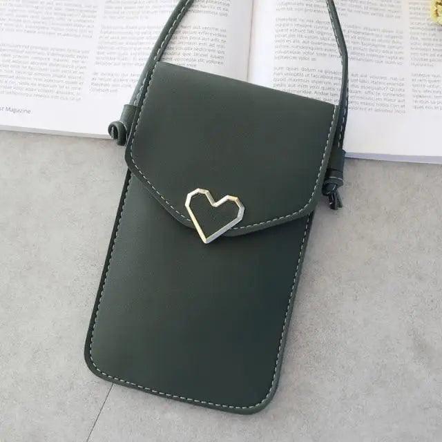 Transparent Shoulder Bag PU Leather Clutch with Card Holder Pocket