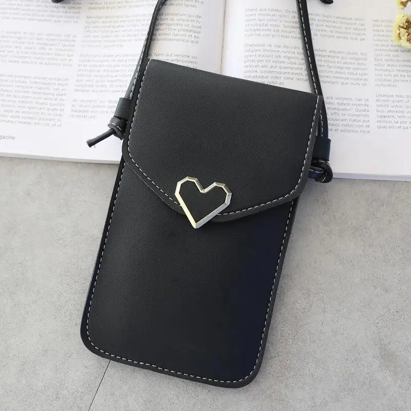 Transparent Shoulder Bag PU Leather Clutch with Card Holder Pocket