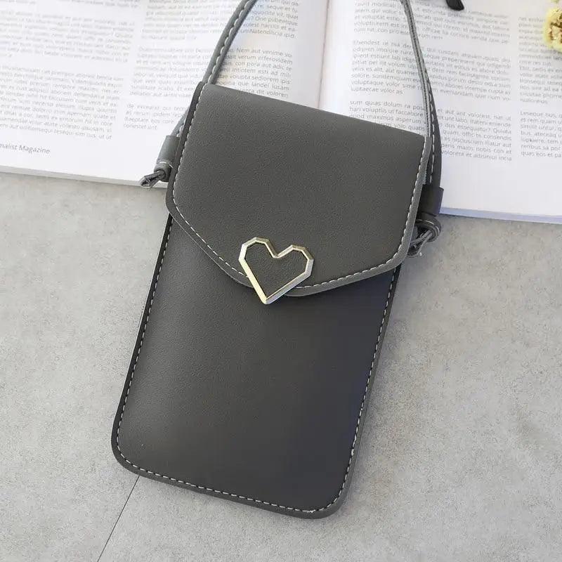 Transparent Shoulder Bag PU Leather Clutch with Card Holder Pocket