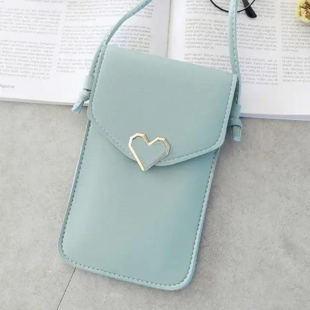 Transparent Shoulder Bag PU Leather Clutch with Card Holder Pocket
