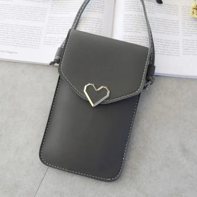 Transparent Shoulder Bag PU Leather Clutch with Card Holder Pocket