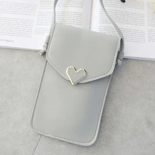 Transparent Shoulder Bag PU Leather Clutch with Card Holder Pocket