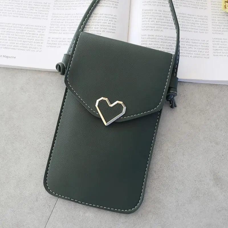Transparent Shoulder Bag PU Leather Clutch with Card Holder Pocket