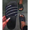 Women's Rhinestone Slide Sandals Casual Summer Beach Flip Flops