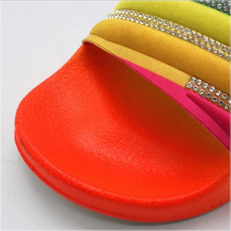 Women's Rhinestone Slide Sandals Casual Summer Beach Flip Flops