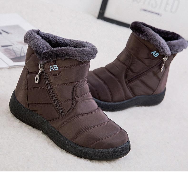 Women’s Waterproof Slip-On Snow Boots – Lightweight Winter Shoes