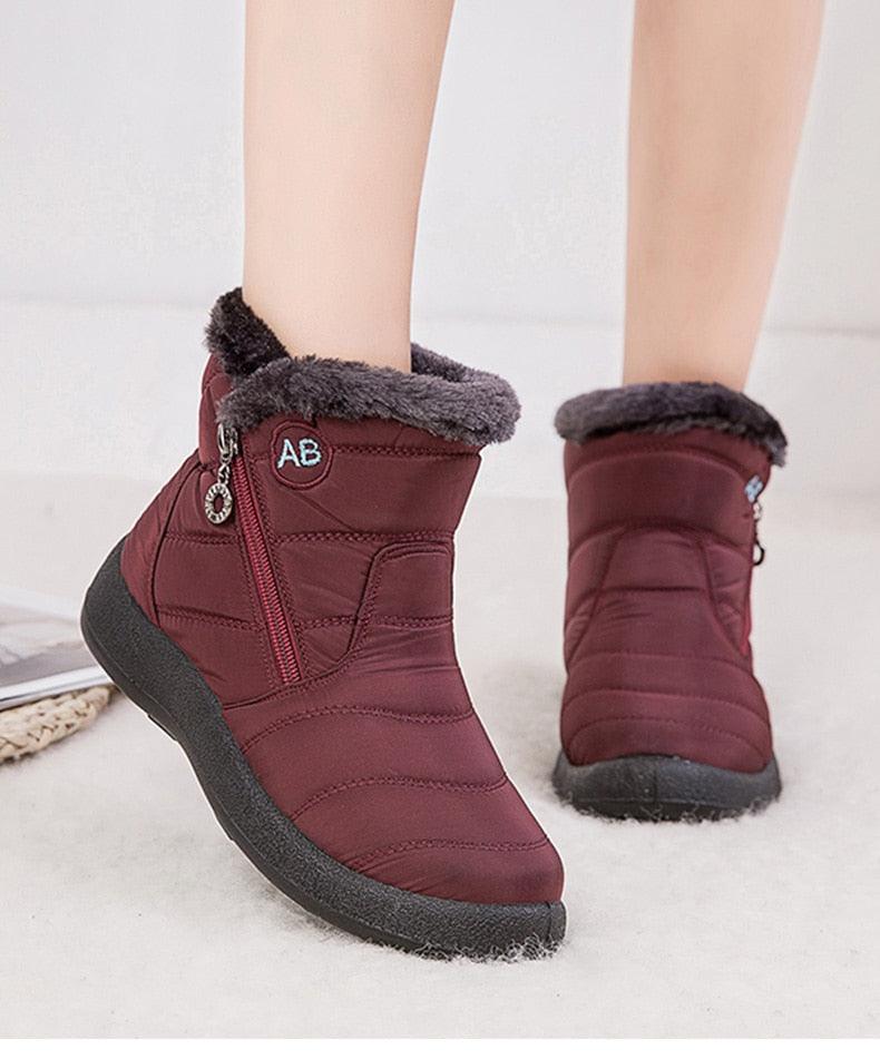 Women’s Waterproof Slip-On Snow Boots – Lightweight Winter Shoes