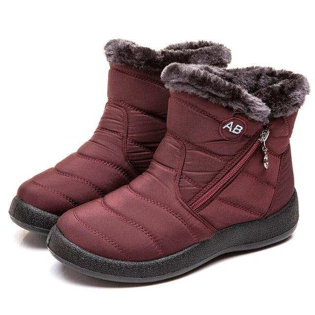 Women’s Waterproof Slip-On Snow Boots – Lightweight Winter Shoes