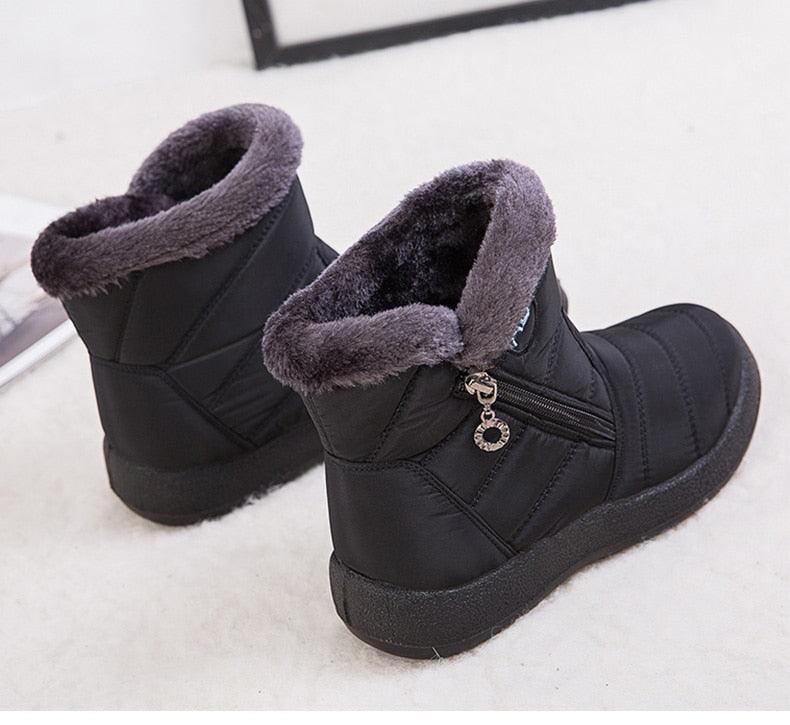 Women’s Waterproof Slip-On Snow Boots – Lightweight Winter Shoes