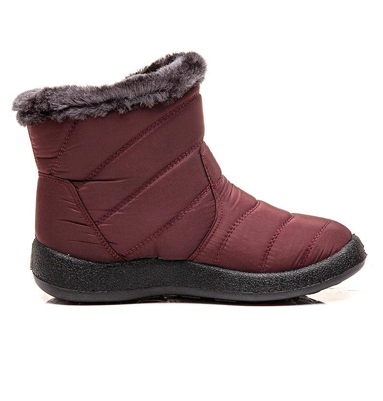 Women’s Waterproof Slip-On Snow Boots – Lightweight Winter Shoes
