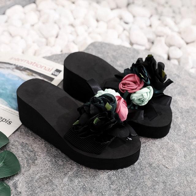 Women's Bow Platform Summer Sandals - Casual Bohemian Flip-Flops