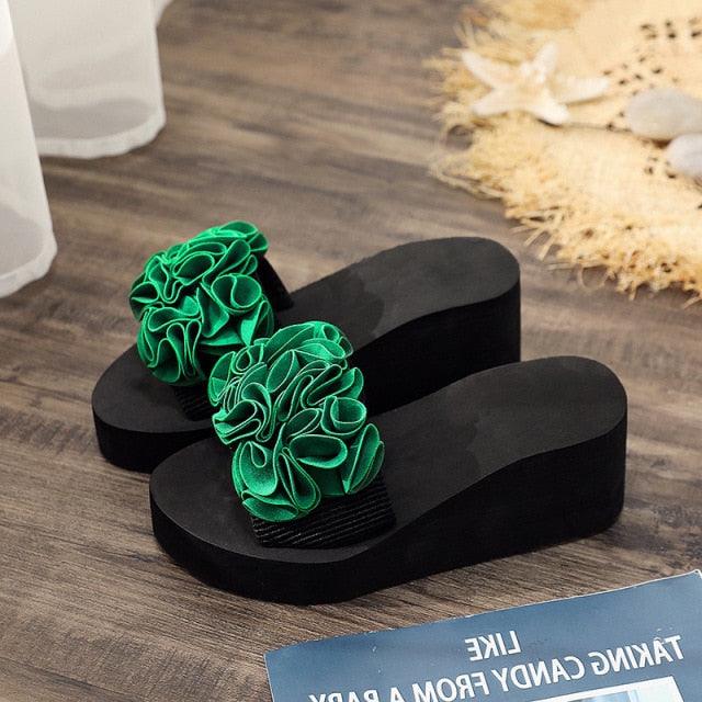 Women's Bow Platform Summer Sandals - Casual Bohemian Flip-Flops