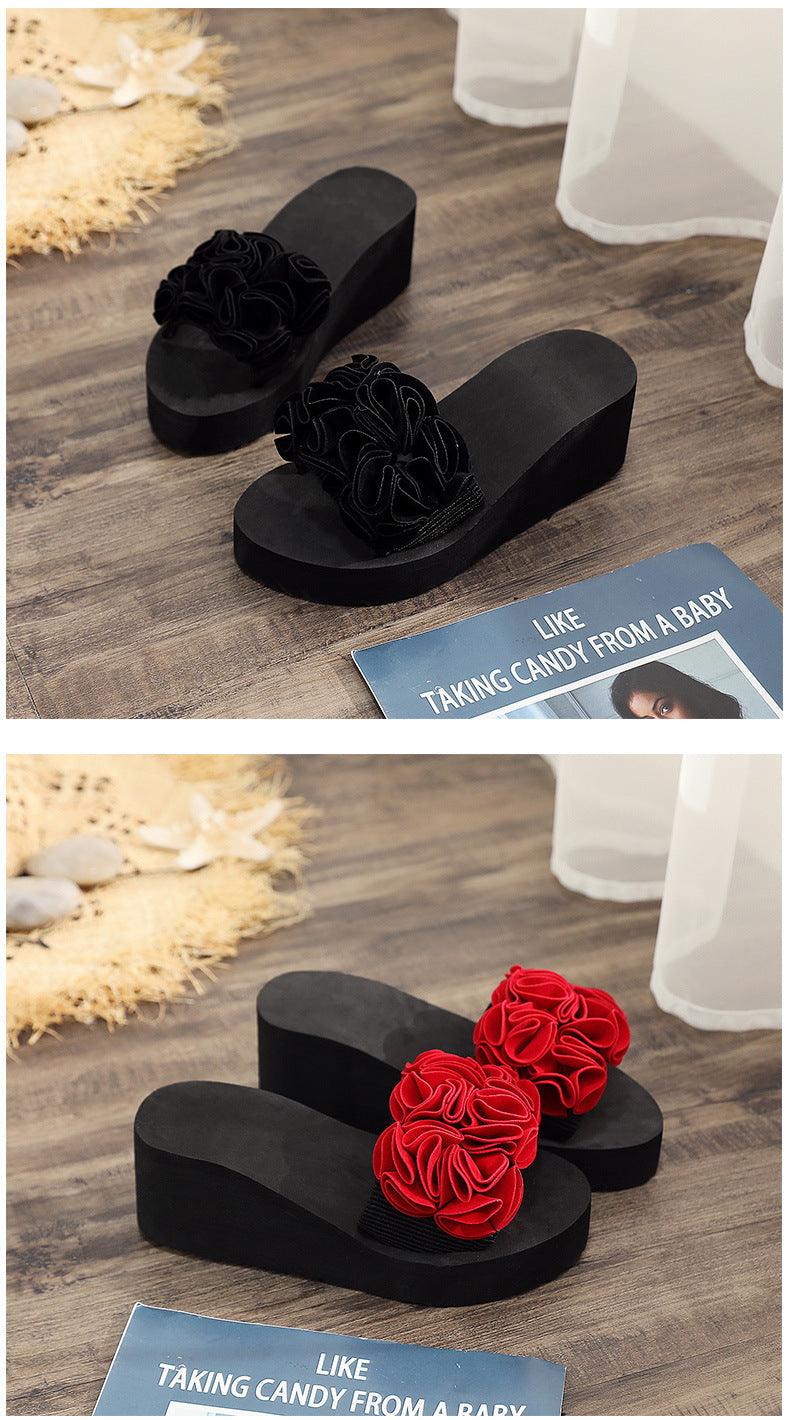 Women's Bow Platform Summer Sandals - Casual Bohemian Flip-Flops
