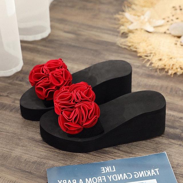Women's Bow Platform Summer Sandals - Casual Bohemian Flip-Flops