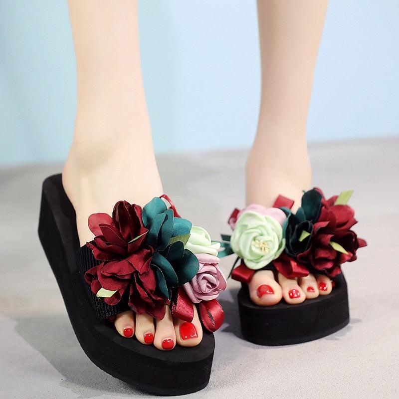 Women's Bow Platform Summer Sandals - Casual Bohemian Flip-Flops