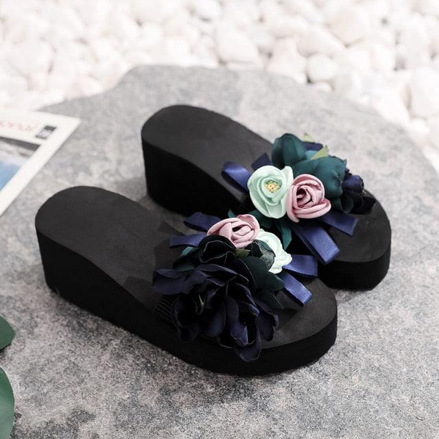 Women's Bow Platform Summer Sandals - Casual Bohemian Flip-Flops
