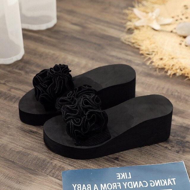 Women's Bow Platform Summer Sandals - Casual Bohemian Flip-Flops