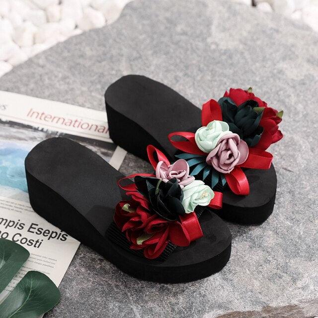 Women's Bow Platform Summer Sandals - Casual Bohemian Flip-Flops