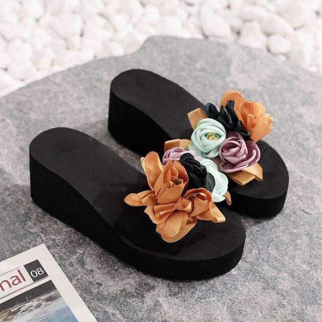 Women's Bow Platform Summer Sandals - Casual Bohemian Flip-Flops