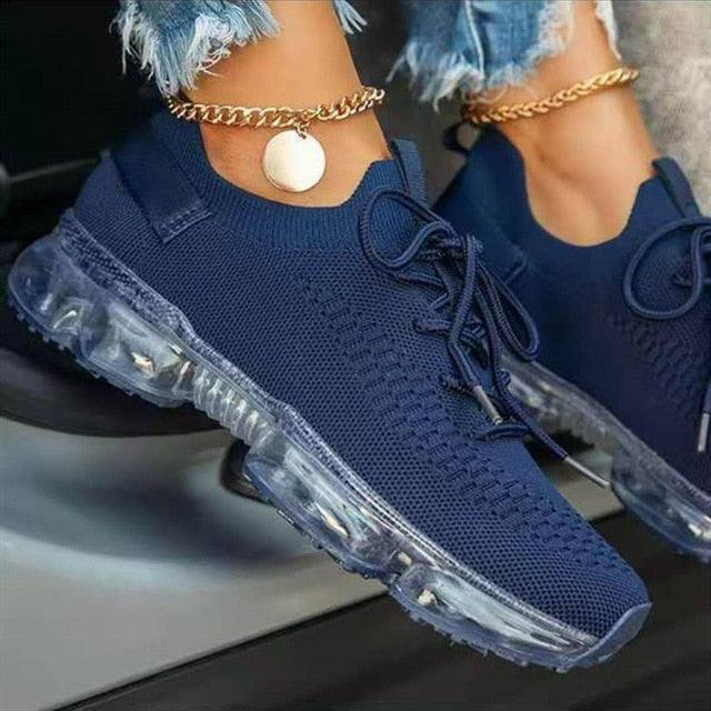 Women's Lightweight Memory Foam Walking Sneakers Lace Up Athletic