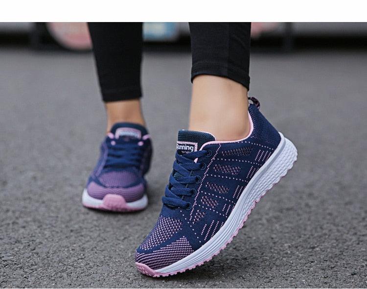 Women's Breathable Mesh Walking Sneakers Lightweight Casual Flats