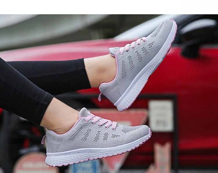 Women's Breathable Mesh Walking Sneakers Lightweight Casual Flats