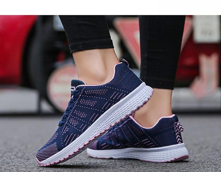 Women's Breathable Mesh Walking Sneakers Lightweight Casual Flats