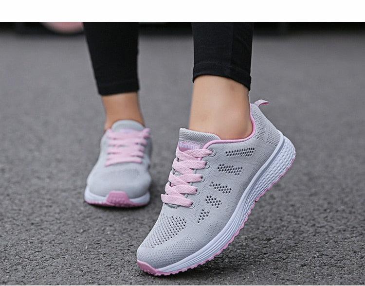 Women's Breathable Mesh Walking Sneakers Lightweight Casual Flats