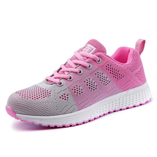 Women Breathable Mesh Walking Sneakers Lightweight Lace Up Flats