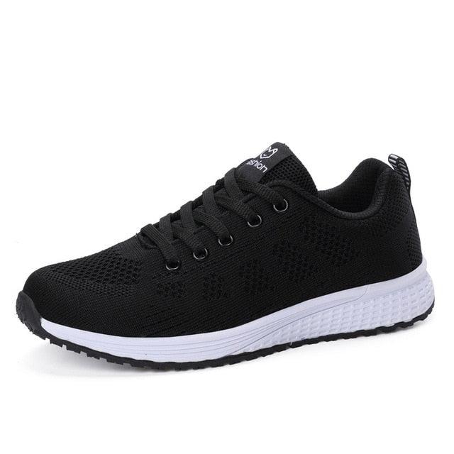 Women Breathable Mesh Walking Sneakers Lightweight Lace Up Flats