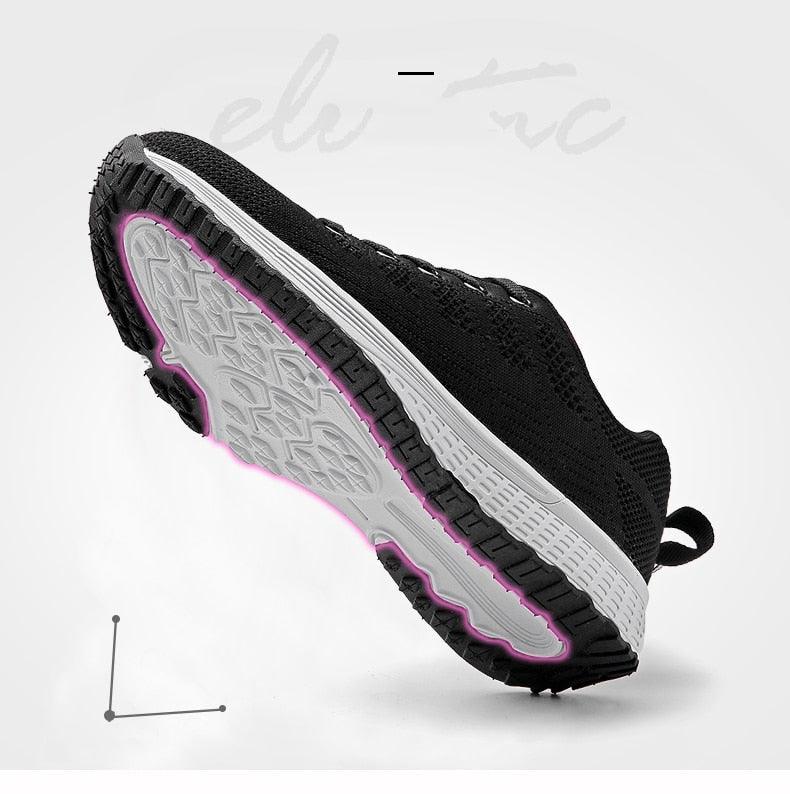 Women Breathable Mesh Walking Sneakers Lightweight Lace Up Flats
