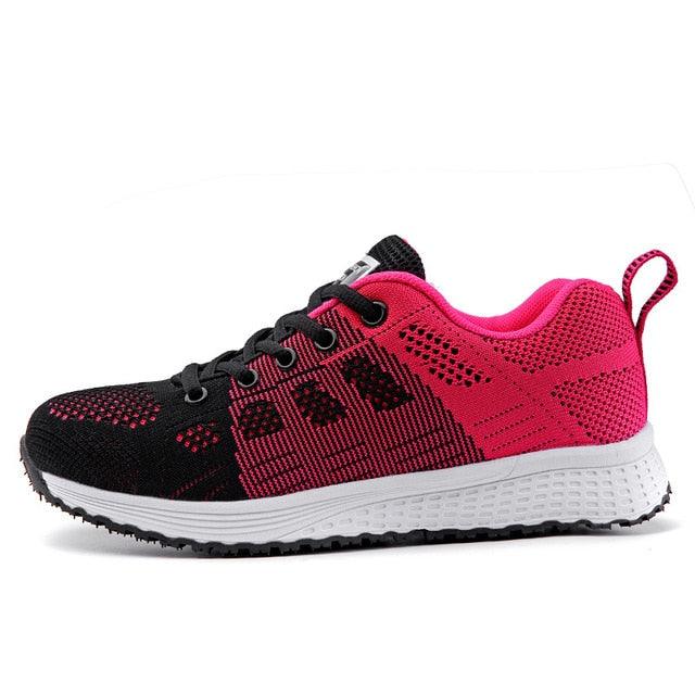 Women Breathable Mesh Walking Sneakers Lightweight Lace Up Flats