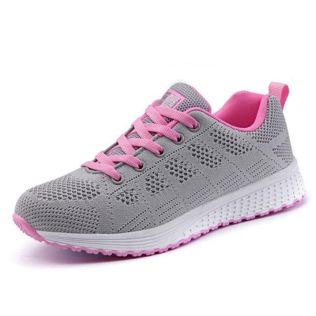 Women Breathable Mesh Walking Sneakers Lightweight Lace Up Flats