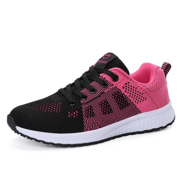 Women Breathable Mesh Walking Sneakers Lightweight Lace Up Flats