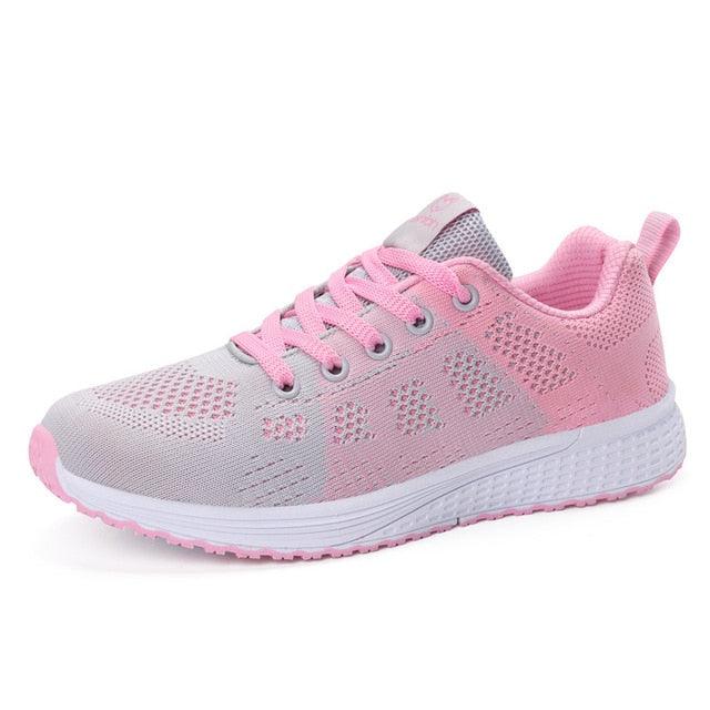 Women Breathable Mesh Walking Sneakers Lightweight Lace Up Flats