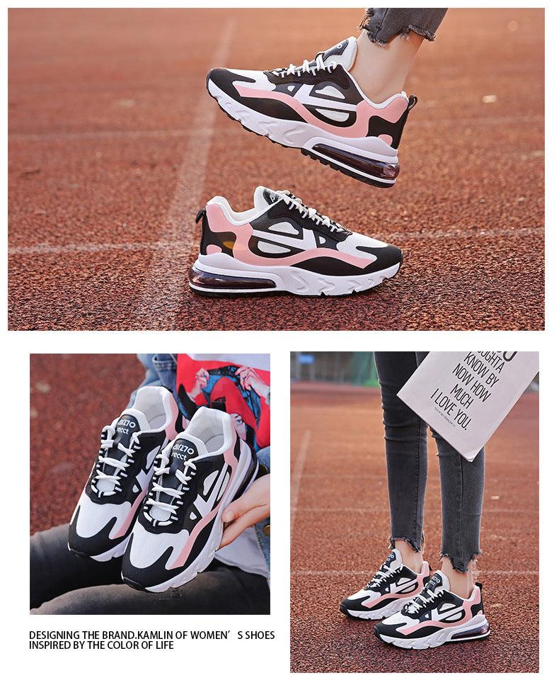 Women’s Colorful Air Cushion Athletic Sneakers - Lightweight Gym Flats