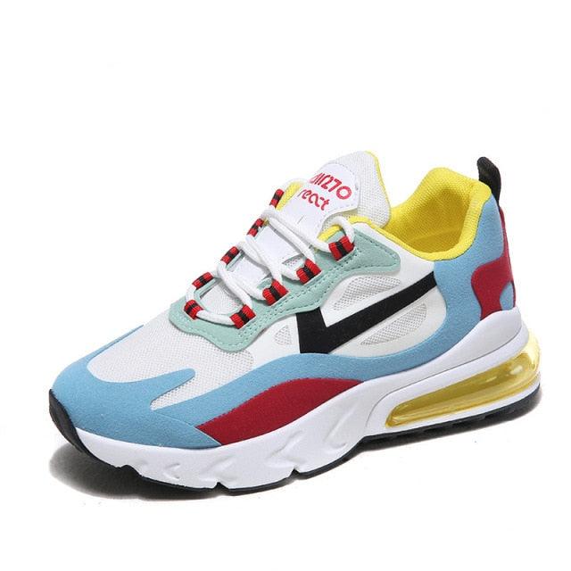 Women’s Colorful Air Cushion Athletic Sneakers - Lightweight Gym Flats