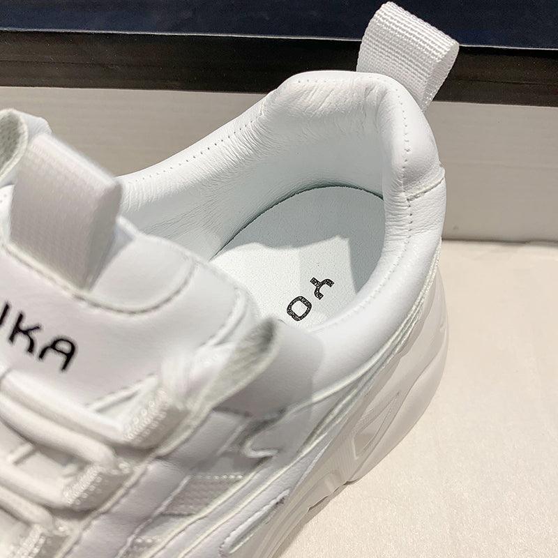 Women Chunky Platform Sneakers Lace-Up Casual Vulcanized Shoes