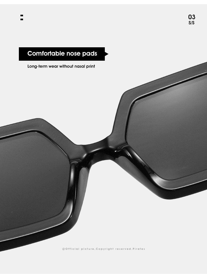Glamorous Oversized Square Sunglasses with Unique Chain Detail