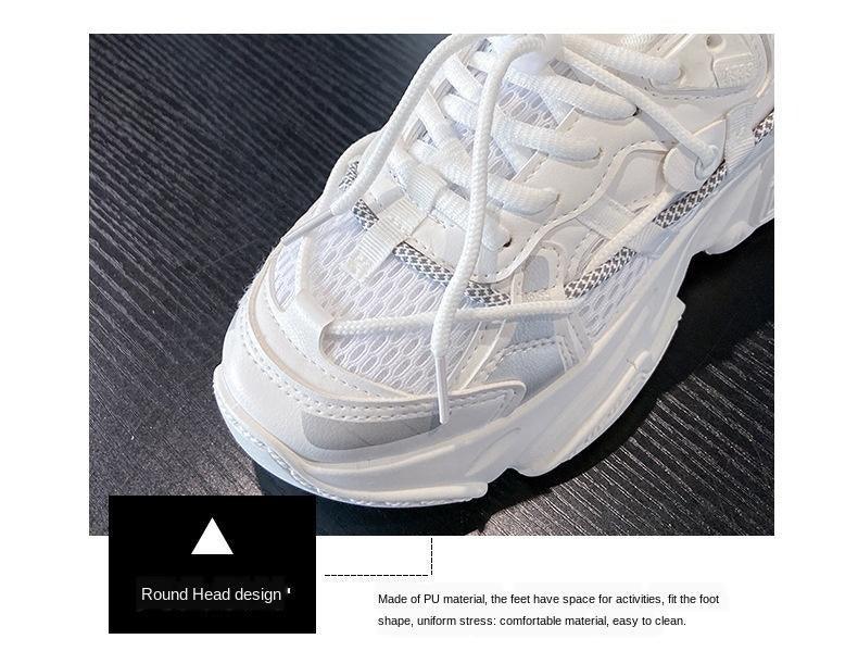 Women's Leather Platform Sneakers White Casual Walking Shoes